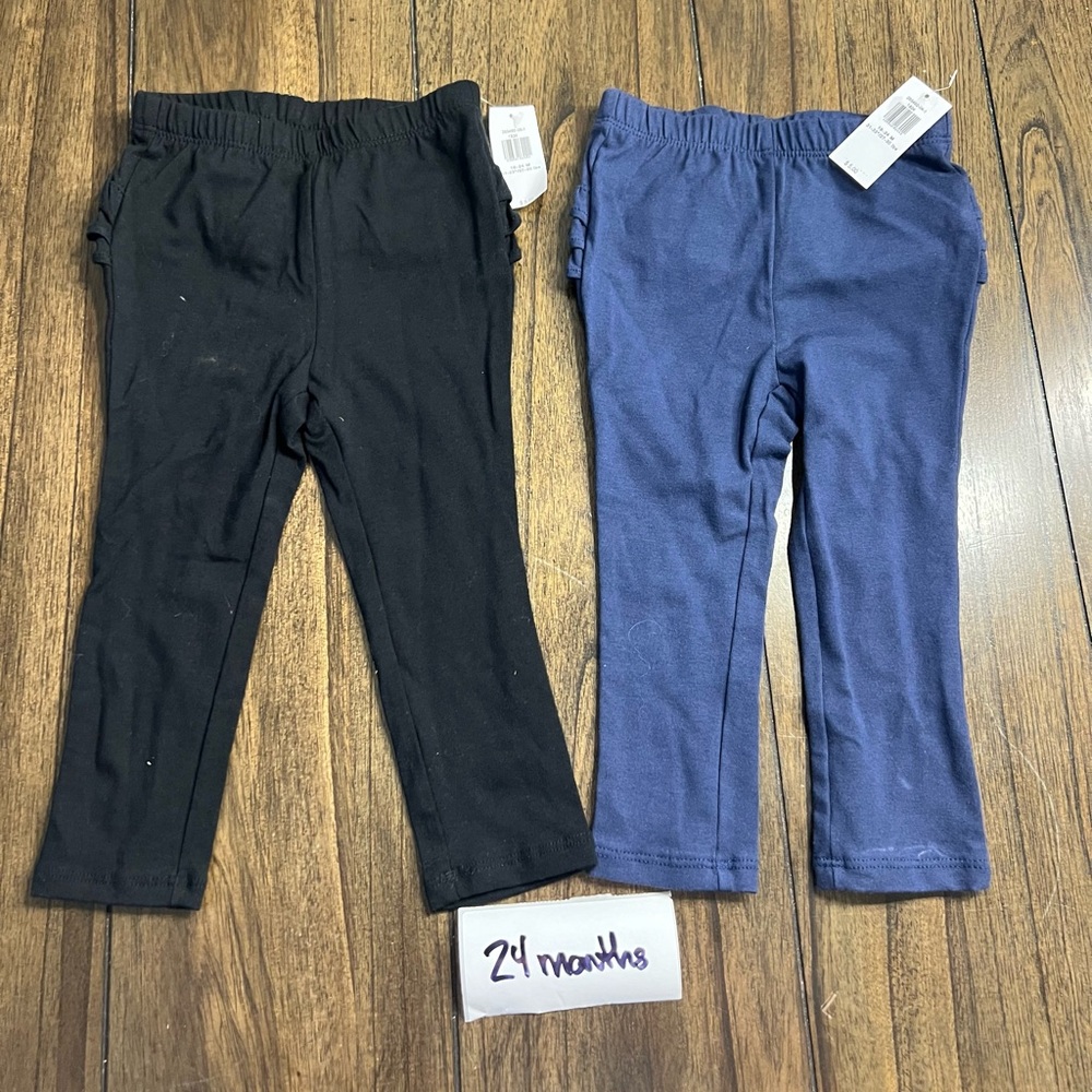 2 - Old Navy  24 month ruffle butt leggings - black and Navy
